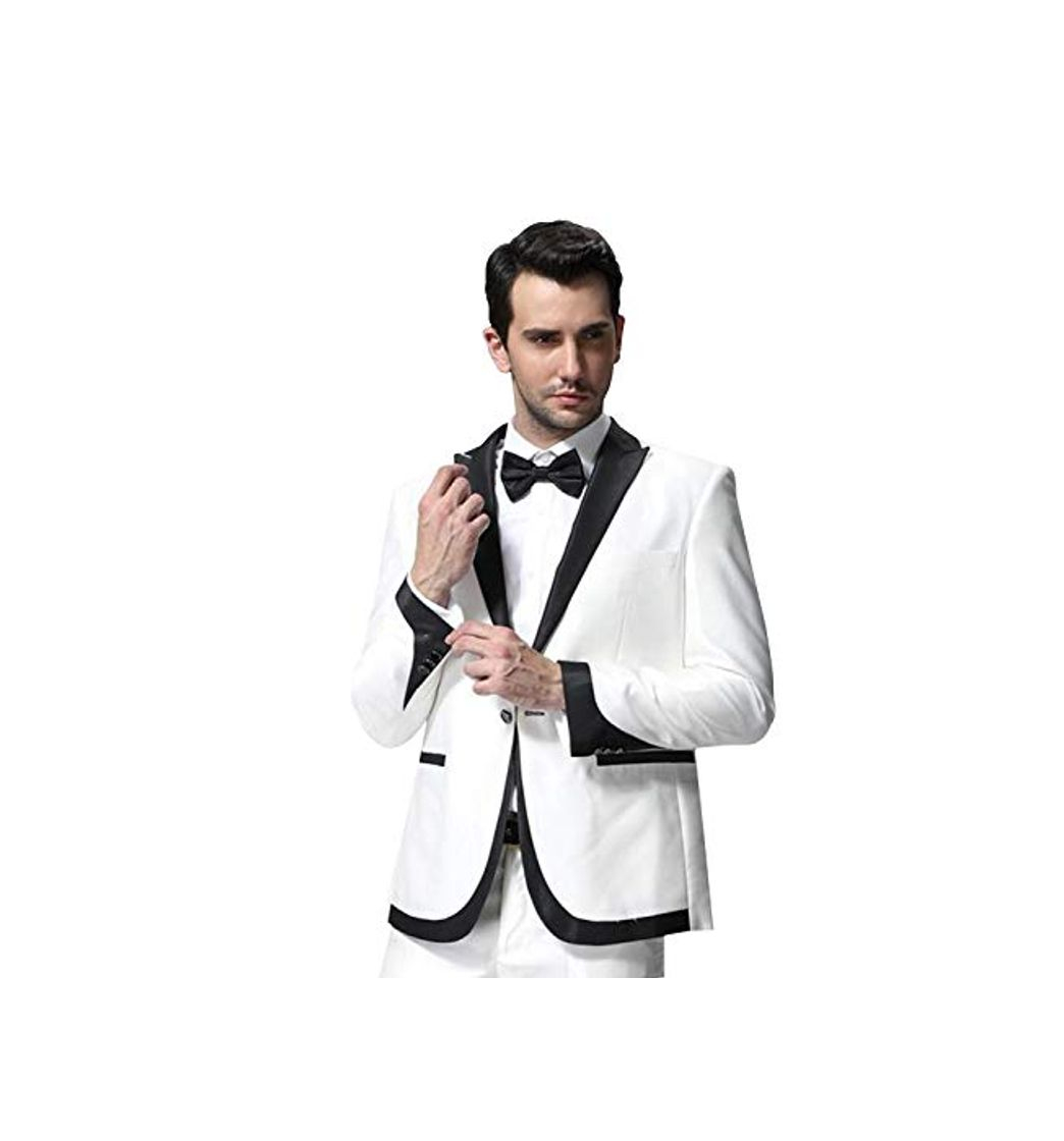 Social UMISS Hombre Conjunto de Chaqueta y pantalón de Traje Slim fit de 2 Piezas