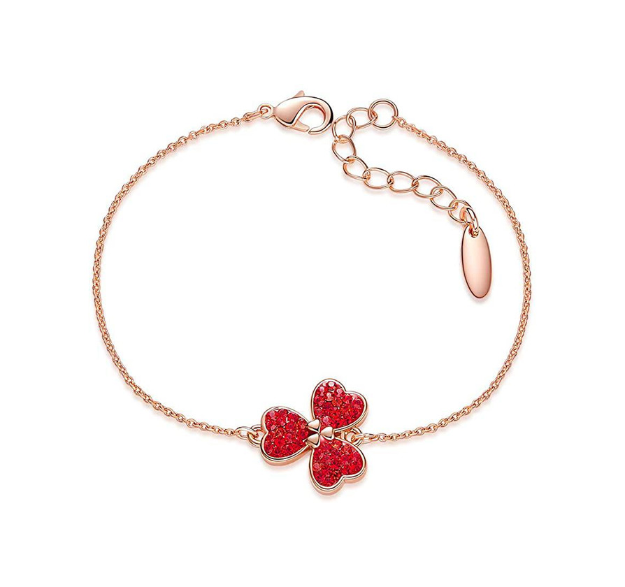 Product Pulseiras em ouro rosa para mulheres Clover Bracelet Crystal