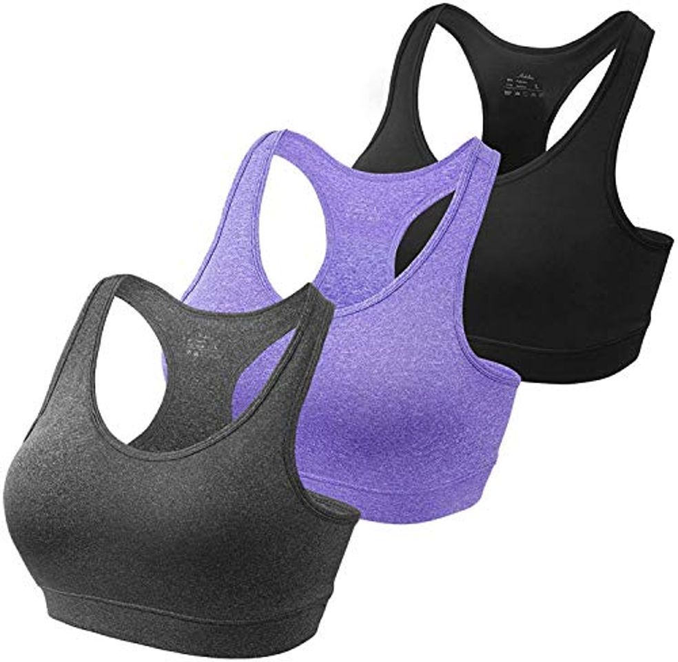 Moda HBselect Sujetador Deportivo Mujer Material Cómodo Sin Costuras Almohadilla Desmontable para Gimnasio Yoga Bailar