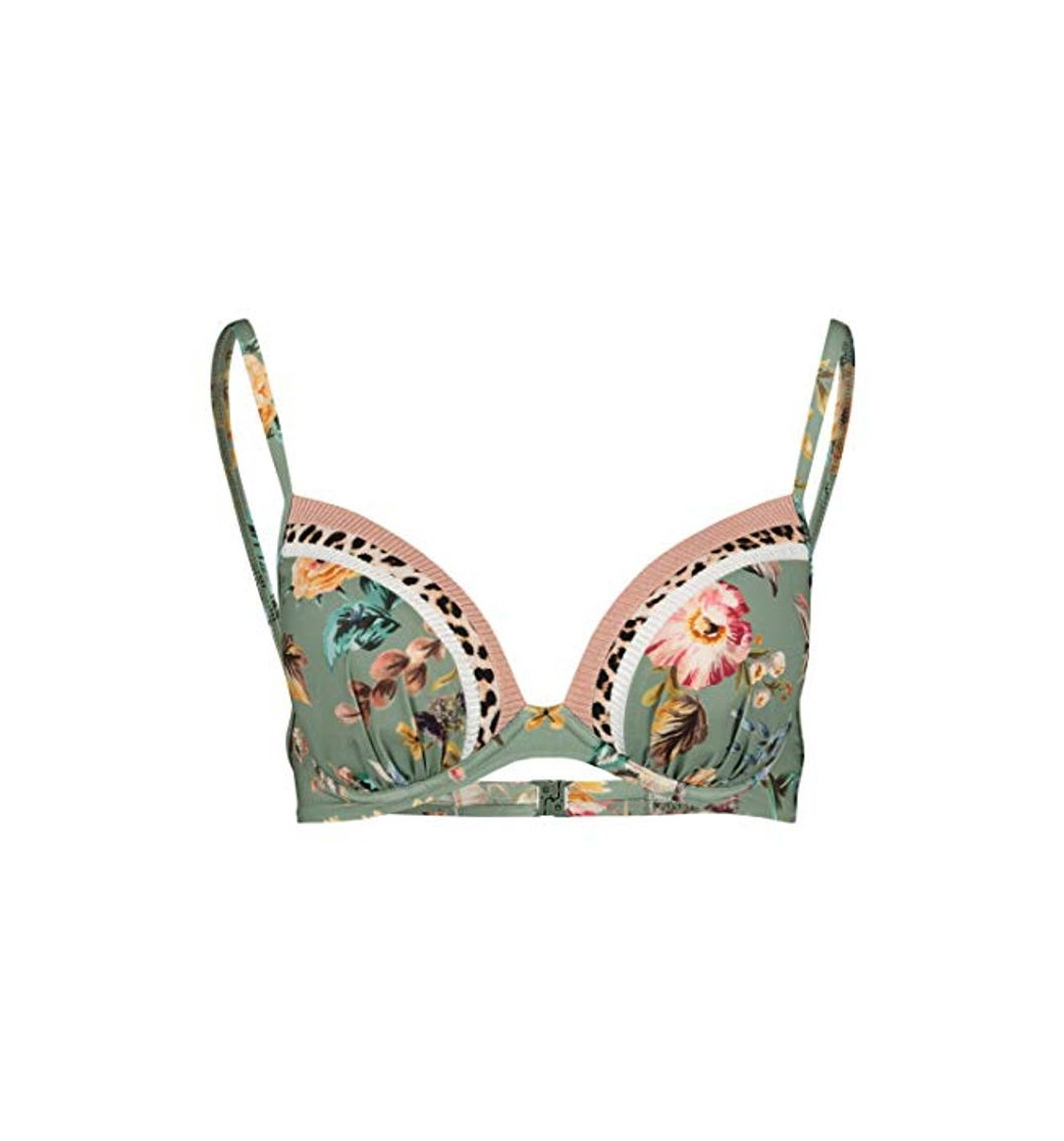 Social Watercult - Parte superior de bikini para mujer, Verde