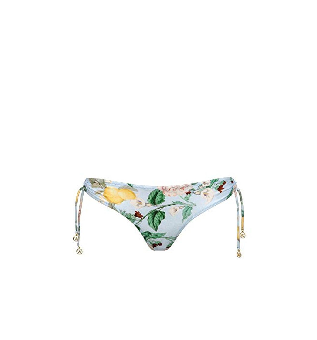 Social Watercult Women's Lemon Infusion Tie-Side Bottom Bikini Blue Light Blue in Size
