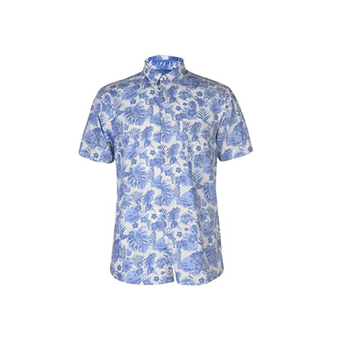 Fashion Pierre Cardin - Camisa floral de manga corta para hombre Blanc