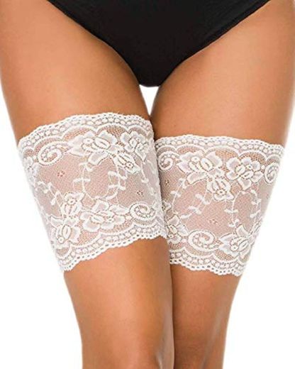 heekpek Elastic Lace Thigh Stockings Thigh Bands Anti Ferture para evitar roces