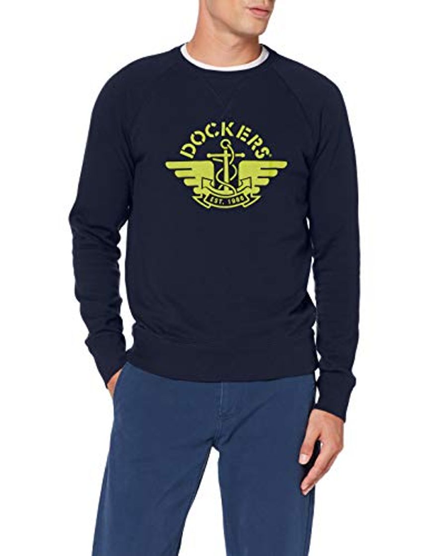 Social dockers Sweatshirt Sudadera, Azul (1986 Logo Alpha F Terry Crew Pembroke
