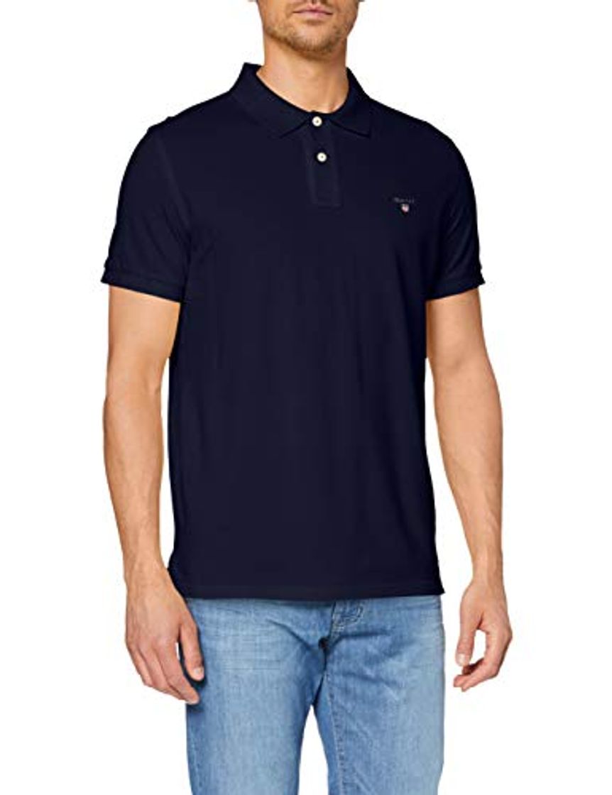 Producto GANT Solid Pique SS Rugger, Polo para Hombre, Azul