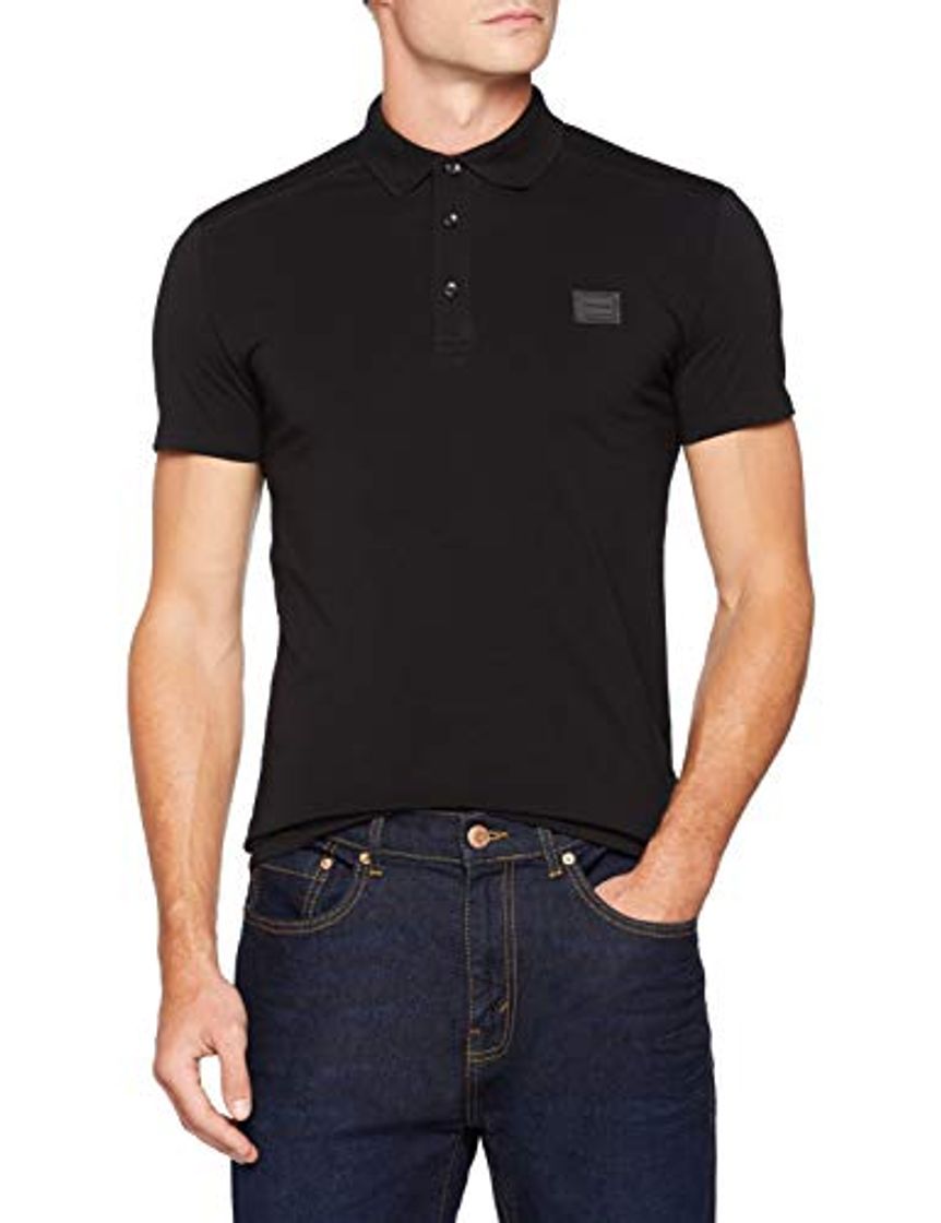 Place Antony Morato Polo Sport Slim con Placchetta, Negro
