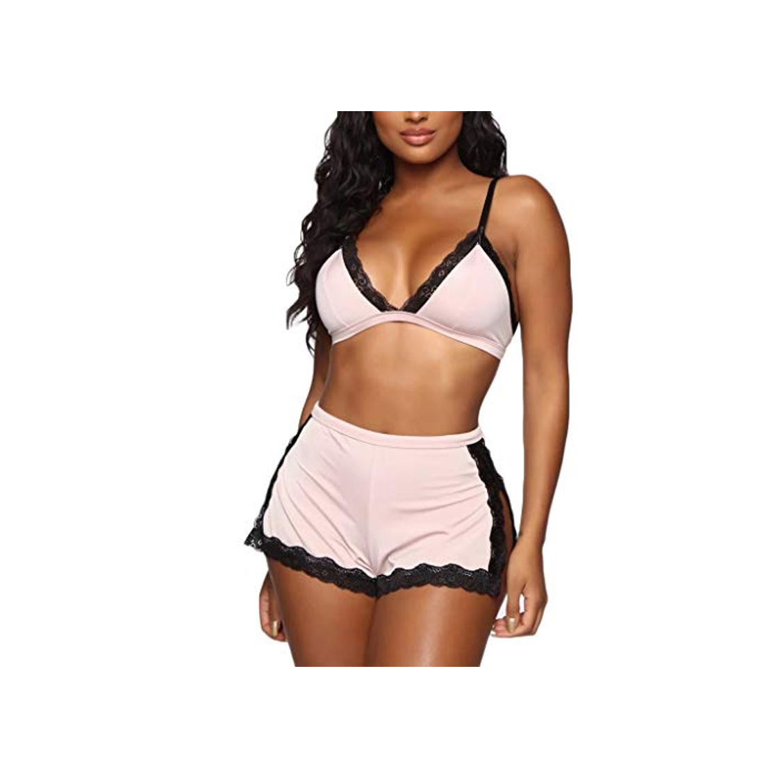 Product riou Sexy lencería Sujetador Strappy Encaje Vendaje de Hollow Camisón Corto Sexy u Elegante & Ropa Interior Mujer Sexy Conjuntos Ropa Erótica de Encaje Camisones de Dormir