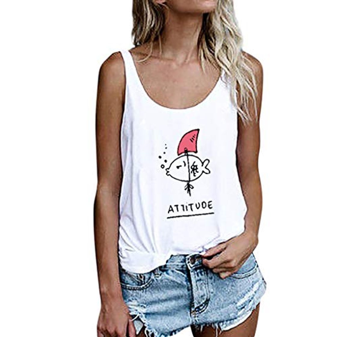 Lugar Luckycat Ropa Mujeres Camisetas sin Mangas Tank Top