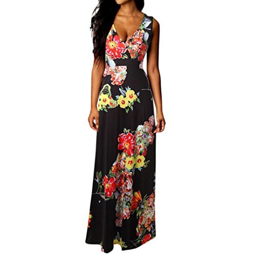 Place Overdose Vestido Largo con Cuello En V De Las Mujeres De Boho
