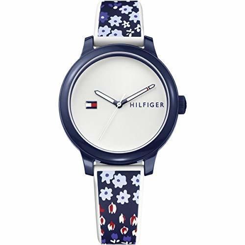 Tommy Hilfiger La mujer azul del reloj del silicón floral Ashley 1781778