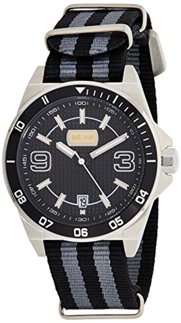 Social Just Cavalli Reloj Analogico para Hombre de Cuarzo con Correa en Tela