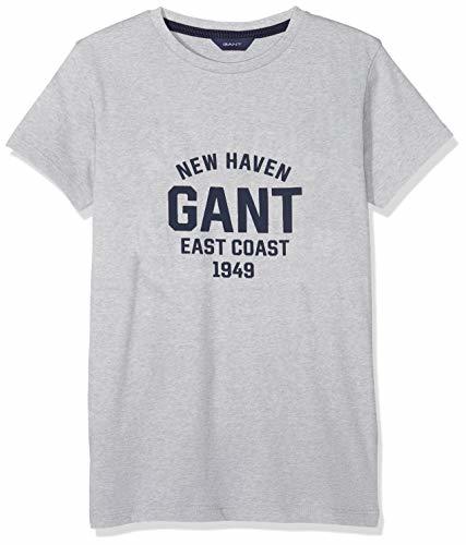 Product GANT D1 Collegiate Print SS T-SH Camiseta, Gris