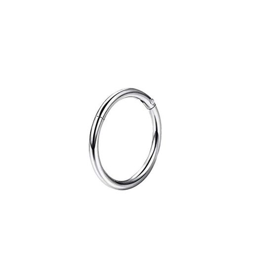 OUFER 16G 316L Surgical Steel Hinged Clicker Segment Septum Lip Nose Hoop Ring Helix Daith Cartilage Tragus