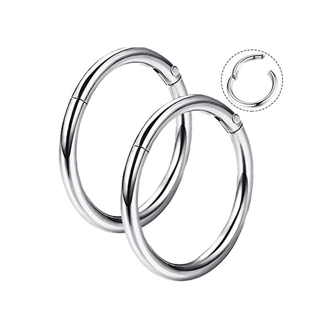 Fashion OUFER 16G 316L Surgical Steel Hinged Clicker Segment Septum Lip Nose Hoop Ring Helix Daith Cartilage Tragus