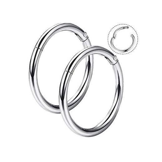 OUFER 16G 316L Surgical Steel Hinged Clicker Segment Septum Lip Nose Hoop Ring Helix Daith Cartilage Tragus