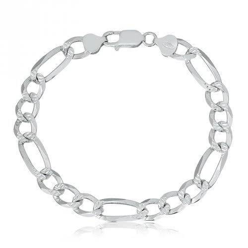 Social Pulseira de Prata Masculina Elos 3X1 Diamantada

