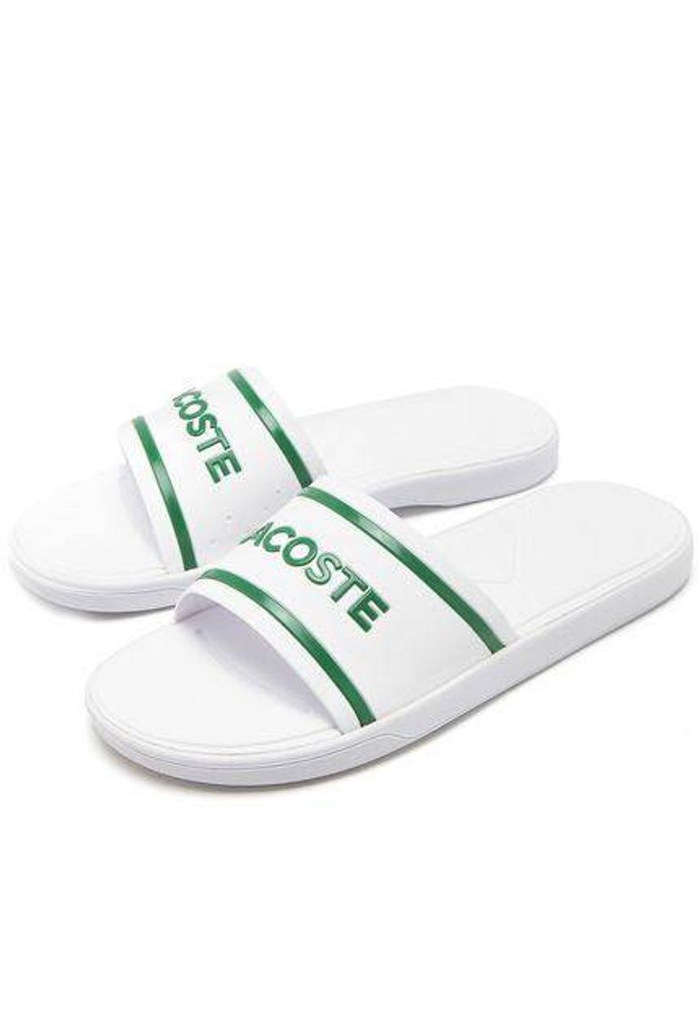 Moda Chinelo Slide Lacoste L 30 Branco 