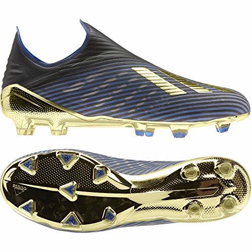 Place adidas X 19+ FG, Bota de fútbol, Core Black-Gold Metallic-Football Blue, Talla