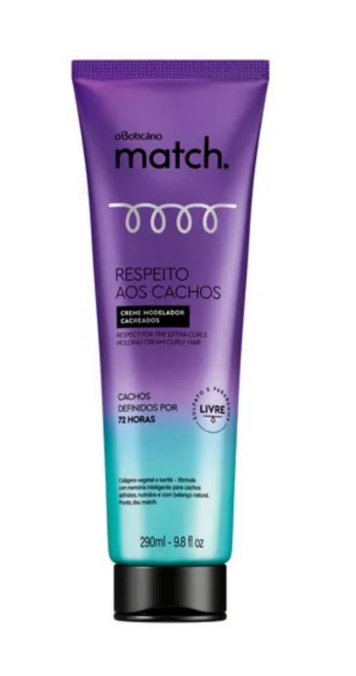 O boticario match Creme modelador respeito aos cachos