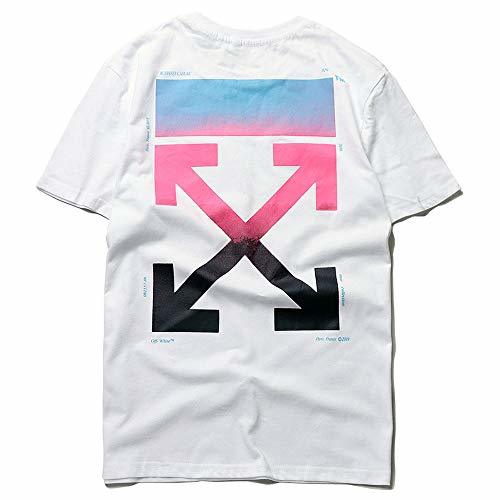 Social QYS Camiseta Tide de la Marca para Hombre American Hip-Hop Off White
