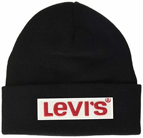 Fashion Levi's Big Box Tab Beanie Gorro de Punto, Negro