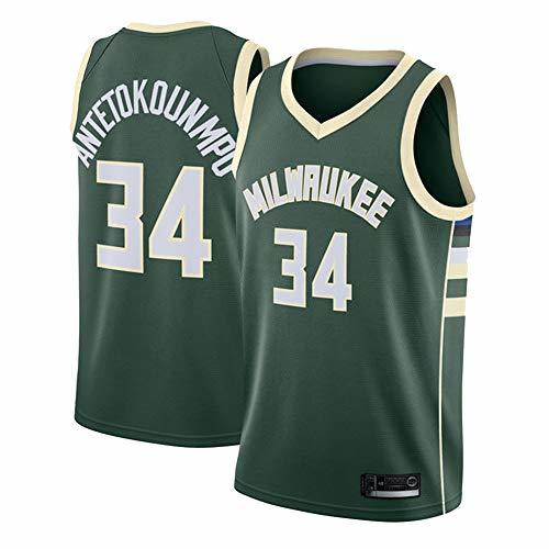 Games OLIS Hombre NBA Bucks 34# Antetokounmpo Retro T-Shirt de Baloncesto Camisetas de