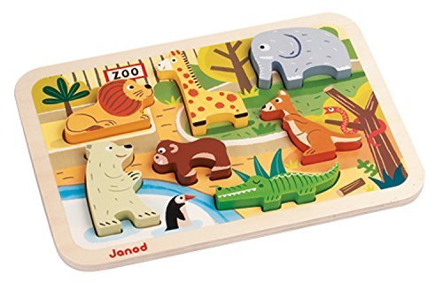 Place Janod 4507022 'Zoo Animals' Shape Puzzle by Janod