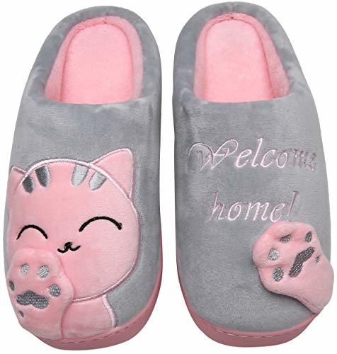 Place Mishansha Hombre Mujer Zapatillas de Casa para Invierno Otoño