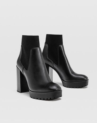 Social Botins de Plataforma Pretos