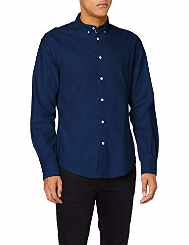 Moda Springfield Solid Oxford Basic Camiseta Deporte, Azul