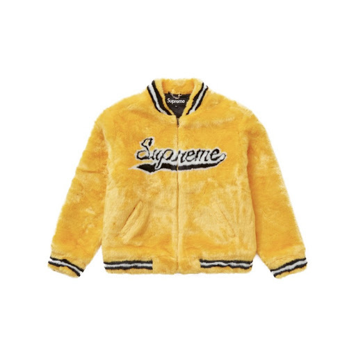 Moda  Supreme Faux Fur Varsity Jacket Yellow 