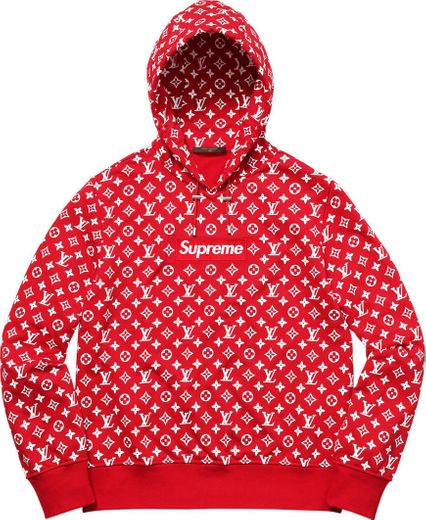 Supreme x Louis Vuitton Box Logo Hooded Sweatshirt Red 