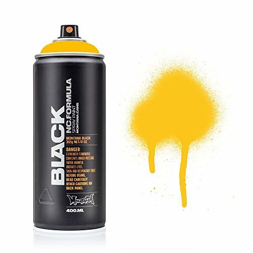 Lugares Montana Black Spray Paint, Matt Finish, 400ml Can, Colour