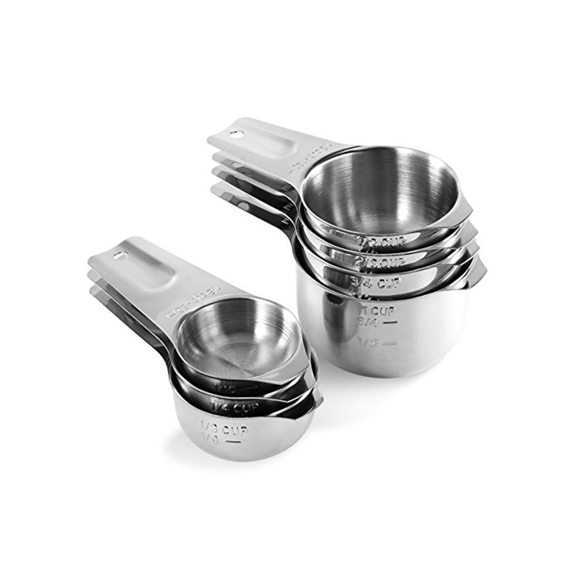 Social U-Taste Tazas Medidoras Set 7 Piezas Acero Inoxidable 18/8 Tazas de Medir