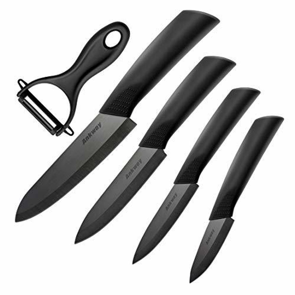 Social Ankway Cuchillos de Cocina de Cerámica Negro [Versión Mejorada]