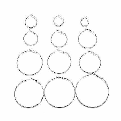 Pendientes de 12 pares de astilla/círculo de oro for mujeres niñas