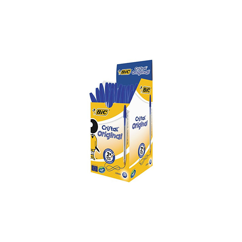 Social BIC Cristal Original - Caja de 50 unidades, bolígrafos punta media