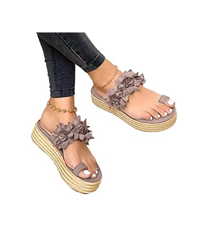 Social Sandalias de plataforma sin cordones de flores para mujer