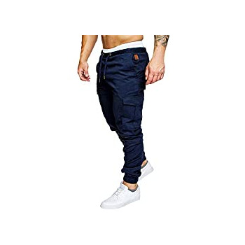 Fashion STRIR Pantalones de Hombre Casuales Deporte Joggers Pants Algodón Slim Fit Jeans