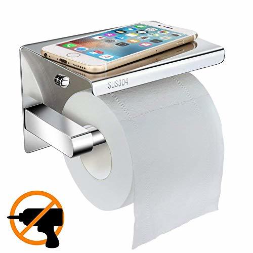 Social Portarrollos Papel Higiénico Autoadhesivo y 4 Piezas Ganchos Adhesivos