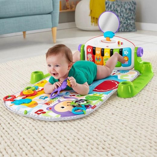 Fisher-Price Kick & Play Piano Gym-Pink, Color Multicolor