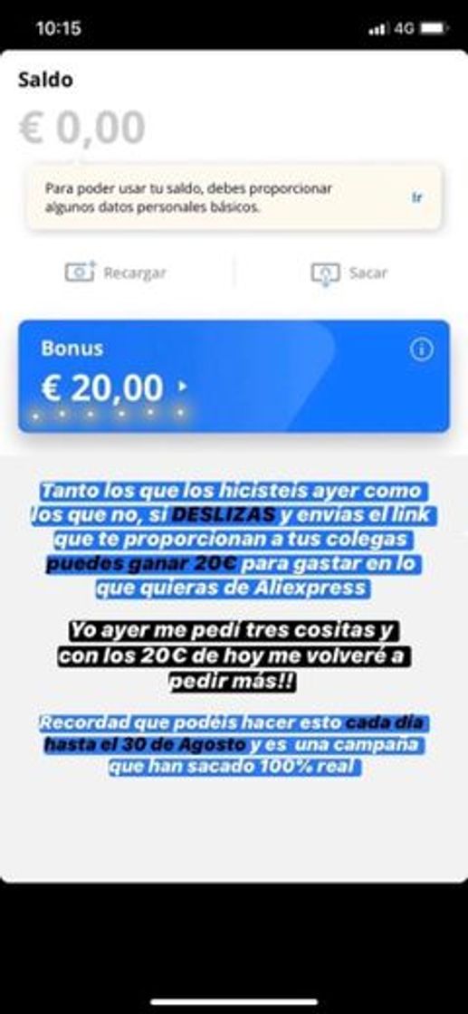 App GANA 20€ DIARIOS PARA GASTAR EN ALIEXPRESS AQUÍ 👈🏼 