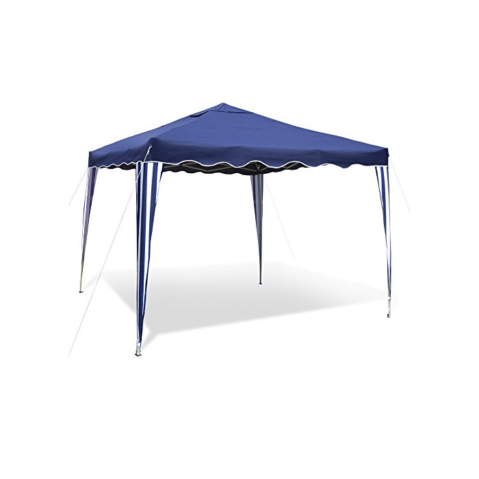 Productos JOM pabellón de jardín Sylt II, Plegable, 3 x 3m, Techo Azul,