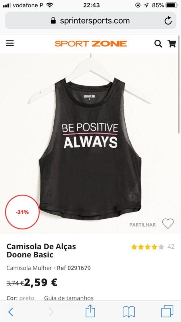 Productos Camisola alças doone basic