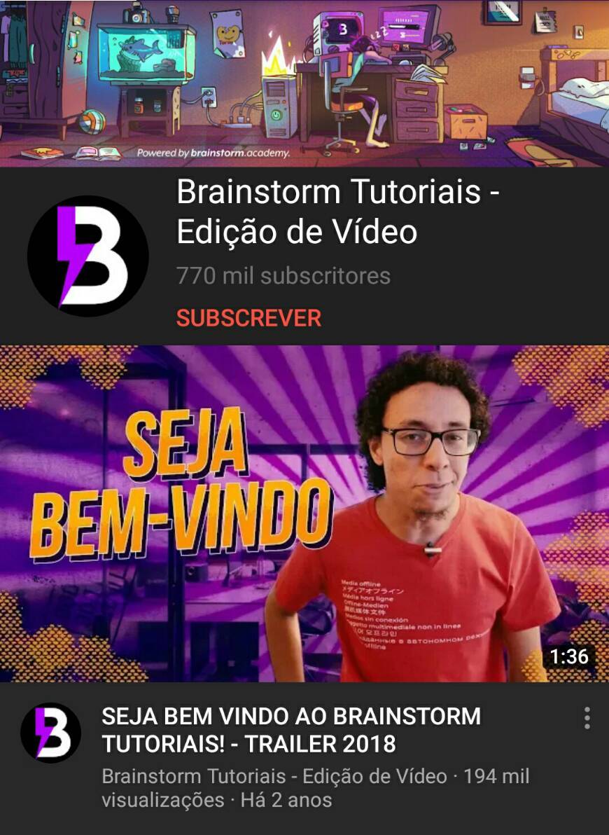 Moda Brainstorm Tutoriais - Edição de Vídeo 