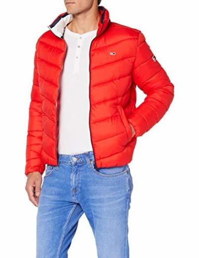 Tommy_Jeans TJM Essential Puffer Jacket Chaqueta, Rojo