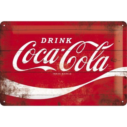 Nostalgic-Art Coca Cola Logo Red Wave Placa Decorativa