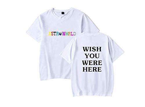 Hombres Primavera Verano Casual Manga Corta Cuello Redondo Travis Scott Astroworld Regular