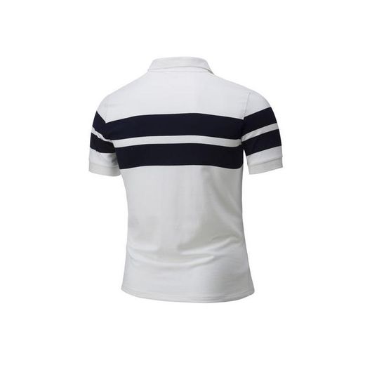 POLP Polos de Hombre Camisa de Rayas Casual Cuello de Solapa Camiseta