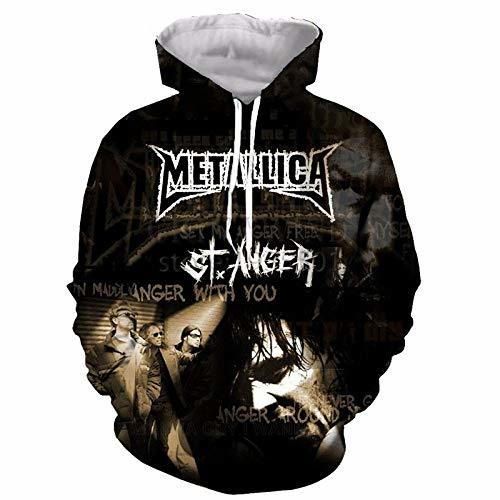 jiuyaomai Sweatshirt Rock Music Sudadera con Capucha Impresa en 3D Suéter para